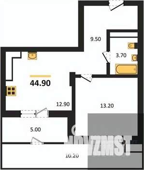 1-к квартира, вторичка, 45м2, 6/15 этаж