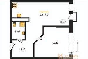 1-к квартира, вторичка, 46м2, 14/21 этаж