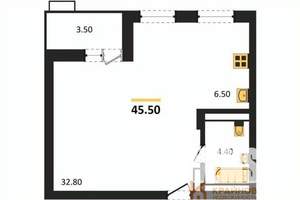 Студия квартира, сданный дом, 46м2, 5/15 этаж