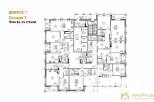 1-к квартира, строящийся дом, 42м2, 25/25 этаж