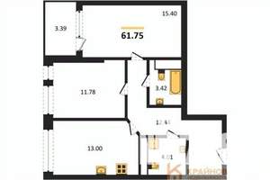 2-к квартира, сданный дом, 62м2, 6/21 этаж