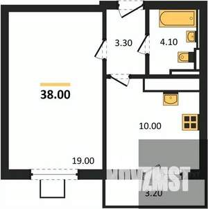 1-к квартира, вторичка, 38м2, 6/19 этаж