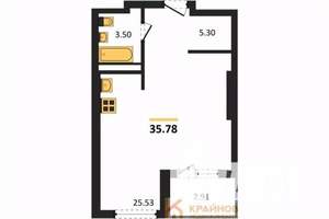 Студия квартира, вторичка, 36м2, 3/28 этаж