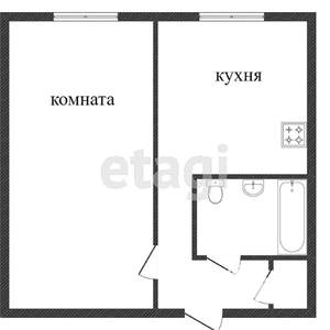 1-к квартира, вторичка, 29м2, 6/9 этаж