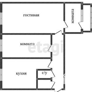 3-к квартира, вторичка, 59м2, 2/5 этаж