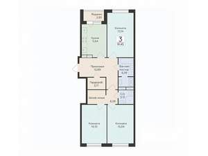 3-к квартира, вторичка, 91м2, 6/14 этаж