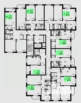 3-к квартира, строящийся дом, 74м2, 5/9 этаж