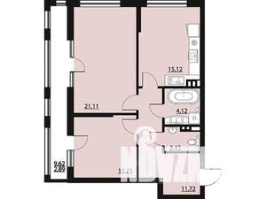 2-к квартира, строящийся дом, 70м2, 3/23 этаж