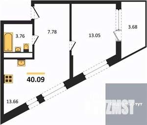 1-к квартира, вторичка, 40м2, 10/21 этаж