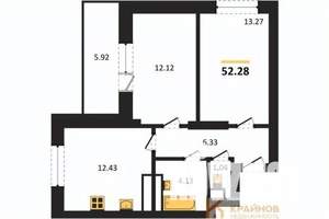 2-к квартира, вторичка, 52м2, 21/28 этаж