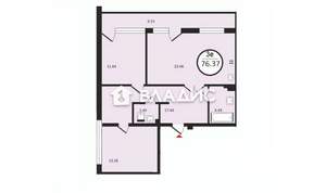 2-к квартира, вторичка, 76м2, 8/9 этаж