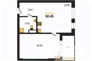 1-к квартира, вторичка, 50м2, 1/21 этаж