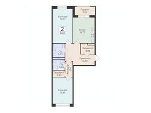 2-к квартира, строящийся дом, 88м2, 8/10 этаж