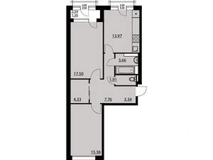 2-к квартира, вторичка, 70м2, 7/25 этаж