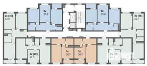 2-к квартира, сданный дом, 60м2, 2/13 этаж