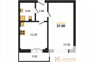 1-к квартира, вторичка, 37м2, 15/15 этаж