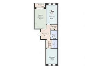 3-к квартира, вторичка, 72м2, 4/12 этаж