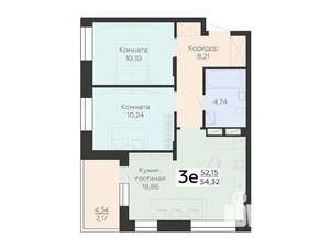 3-к квартира, вторичка, 54м2, 6/25 этаж