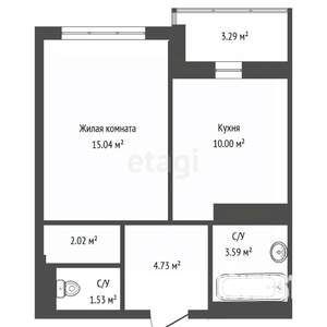 1-к квартира, вторичка, 40м2, 25/26 этаж