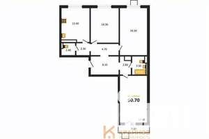 3-к квартира, вторичка, 91м2, 5/17 этаж