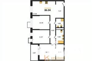 3-к квартира, вторичка, 86м2, 15/21 этаж