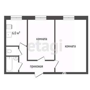 2-к квартира, вторичка, 45м2, 4/5 этаж