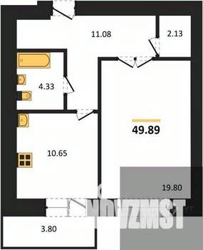 1-к квартира, вторичка, 50м2, 7/14 этаж