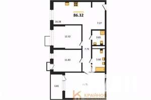 3-к квартира, вторичка, 86м2, 7/21 этаж