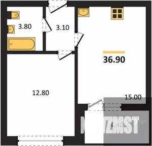 1-к квартира, вторичка, 37м2, 8/17 этаж