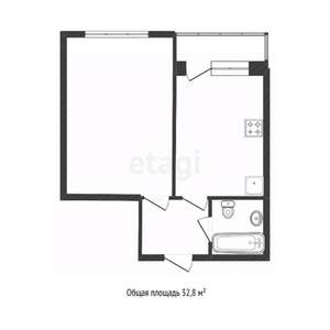 1-к квартира, вторичка, 38м2, 10/25 этаж