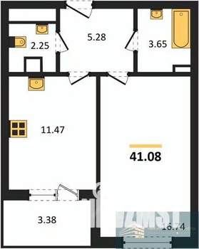1-к квартира, вторичка, 41м2, 4/18 этаж