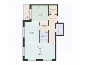 2-к квартира, вторичка, 67м2, 5/12 этаж