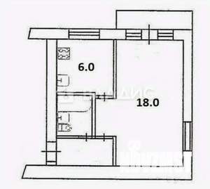 1-к квартира, вторичка, 30м2, 2/5 этаж