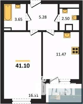 1-к квартира, вторичка, 41м2, 2/18 этаж