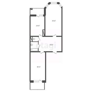 2-к квартира, вторичка, 75м2, 8/17 этаж