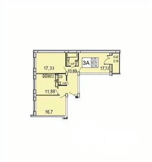 3-к квартира, вторичка, 83м2, 8/20 этаж