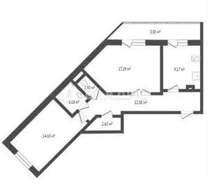 2-к квартира, вторичка, 59м2, 14/17 этаж
