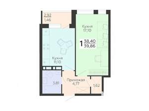 1-к квартира, вторичка, 40м2, 13/18 этаж