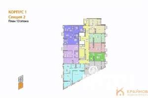 1-к квартира, сданный дом, 38м2, 13/21 этаж