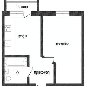 1-к квартира, вторичка, 32м2, 2/5 этаж