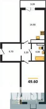 1-к квартира, вторичка, 50м2, 5/19 этаж