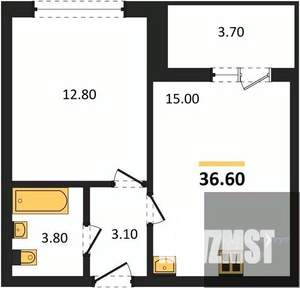 1-к квартира, вторичка, 37м2, 10/17 этаж