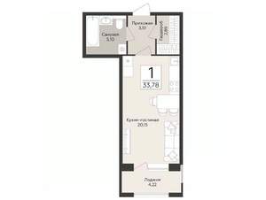 Студия квартира, вторичка, 34м2, 3/14 этаж