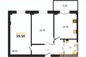2-к квартира, вторичка, 60м2, 11/15 этаж