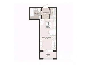 Студия квартира, строящийся дом, 34м2, 1/14 этаж