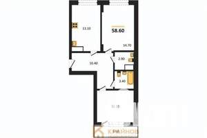 2-к квартира, вторичка, 59м2, 12/13 этаж