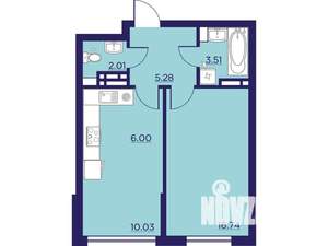 1-к квартира, строящийся дом, 44м2, 13/18 этаж