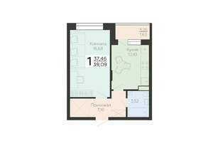 1-к квартира, вторичка, 39м2, 1/18 этаж