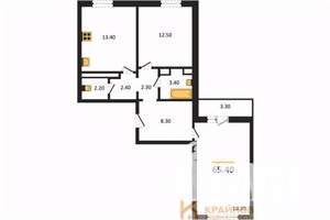 2-к квартира, вторичка, 65м2, 9/17 этаж