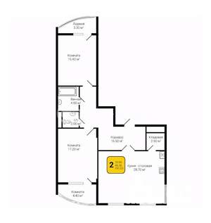 3-к квартира, строящийся дом, 90м2, 12/25 этаж